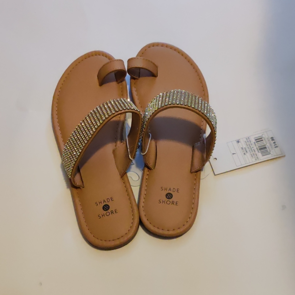 Kaci toe ring embellished slide sandals